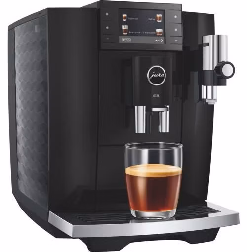 JURA E8 Piano Black automatický kávovar, 27 nápojů, Hot/Light Brew, Sweet Foam, P.A.G.2, One-Touch