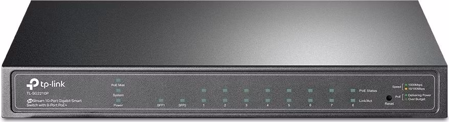 TP-Link TL-SG2210P JetStream™ 10portový gigabitový inteligentní switch JetStream s 8 porty PoE+