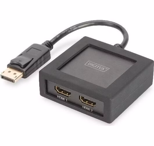 Digitus 4K DisplayPort na HDMI Rozbořovač 1x DP vstup, 2x HDMI výstup, až 4K*2K@30Hz
