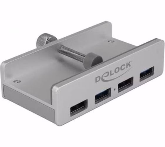 Delock Externí USB 3.0 Hub se 4 porty s pojistným šroubem