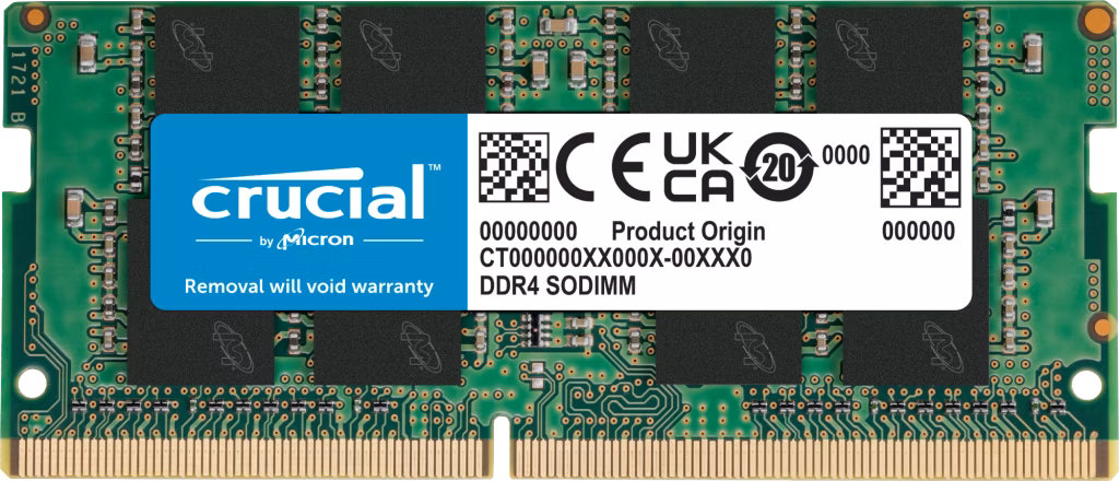 Crucial 16GB DDR4 3200MHz SODIMM CL22 (8Gbit/16Gbit) 260pin