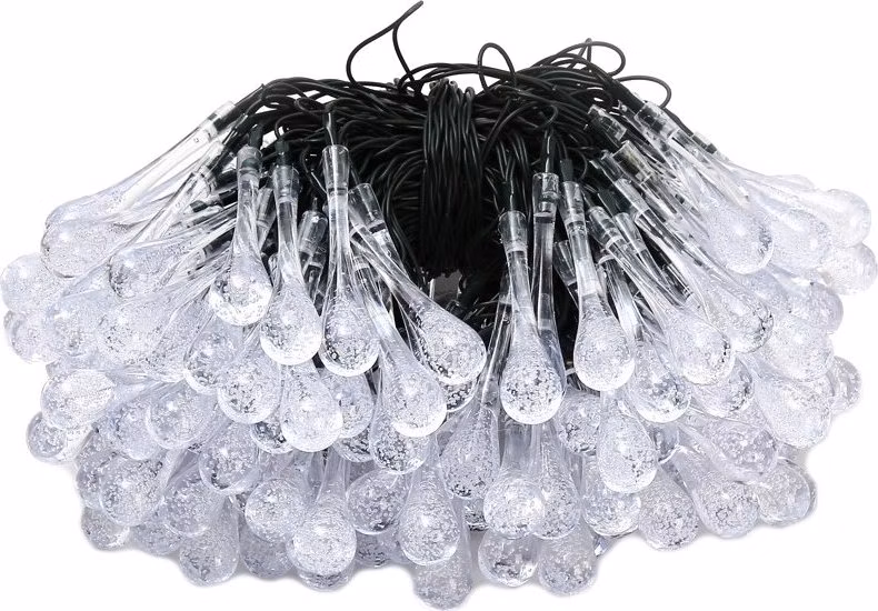 IMMAX LED solární dekorační řetěz DROP, 200xLED, IP65, teplá bílá, 20m