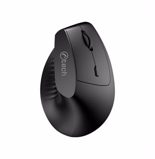 C-TECH myš VEM-15, vertikální, Dual mode, bezdrátová, BT5.0 + 2,4GHz, 1600DPI, baterie 400 mAh, černá
