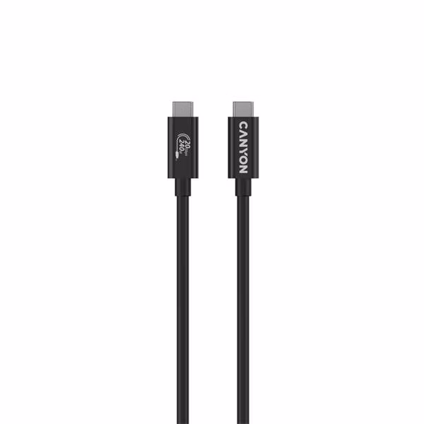 Canyon OnWire 240, 2 m, nabíjací a dátový kábel USB-C / USB-C, USB4, 240 W PD, 20 Gb/s, TPE, čierny