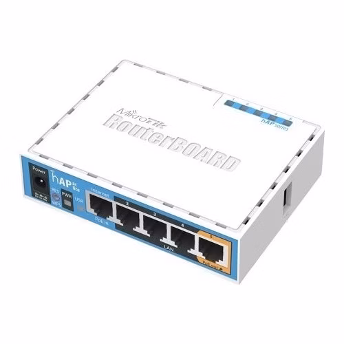 MikroTik hAP ac lite, 650MHz CPU, 64MB RAM, 5x LAN, 2.4 + 5GHz Wi-Fi 802.11b/g/n/ac, vrátane. L4