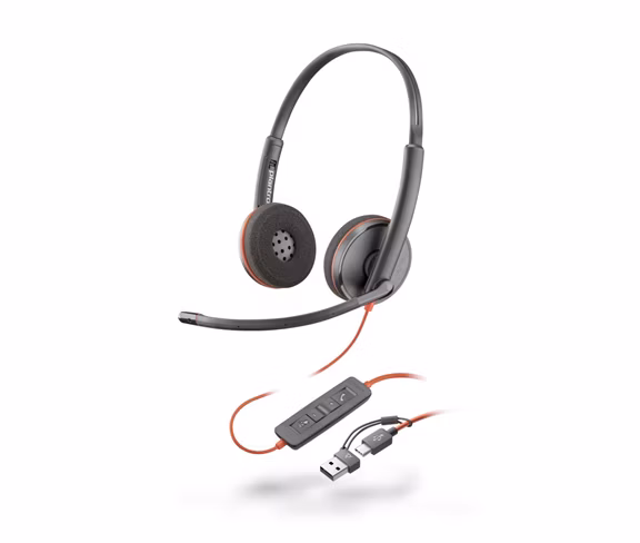 HP Poly Blackwire 3220 MS Teams náhlavná súprava, USB-C/A adaptér, stereo