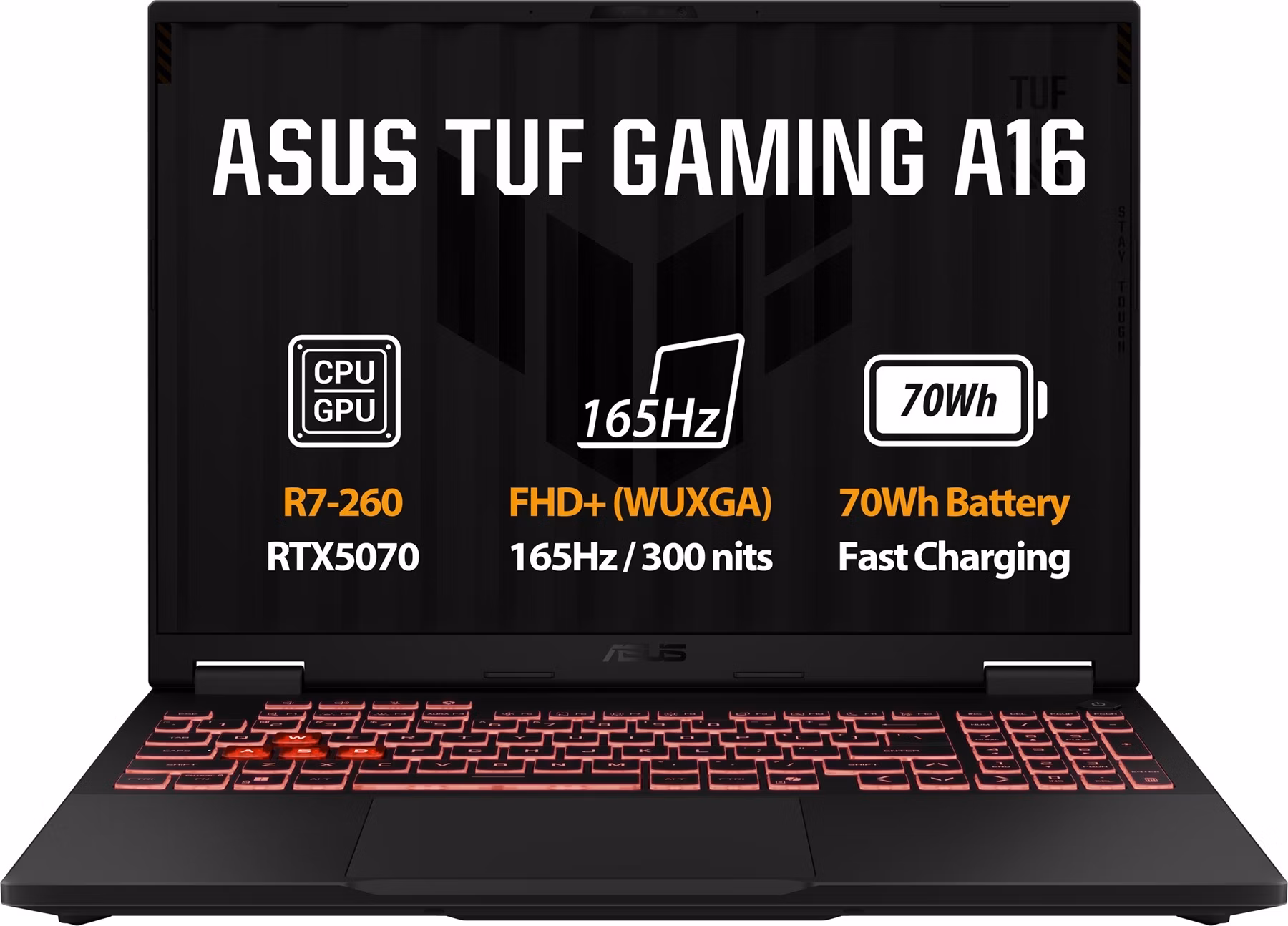 ASUS TUF Gaming A16/FA608UP-RV096W/R7-260/16"/WUXGA/16GB/1TB/RTX 5070/W11H/Gray/2R
