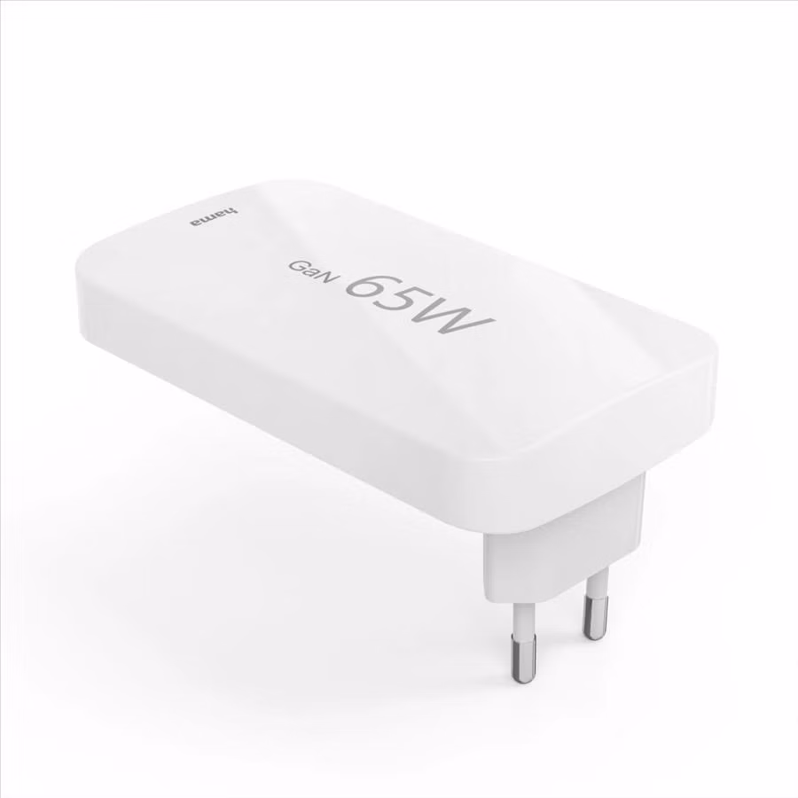 Hama rýchla USB nabíjačka GaN 2x USB-C + USB-A, PD/QC 65 W, plochá, skladacia