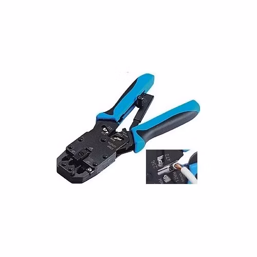 Kleště PROFI s ráčnou pro konektory RJ10, RJ11, RJ12, RJ45, DEC s odizolovávačem