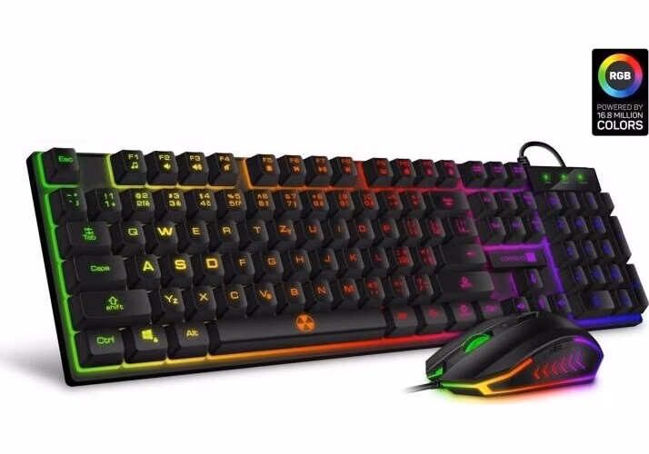 CONNECT IT BATTLE herní combo drátová klávesnice + myš, CZ + SK layout, ČERNÁ