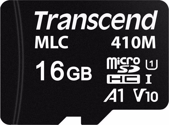 Transcend 16GB microSDHC410M UHS-I U1 (Class 10) A1 V10 MLC průmyslová paměťová karta (bez adaptéru)