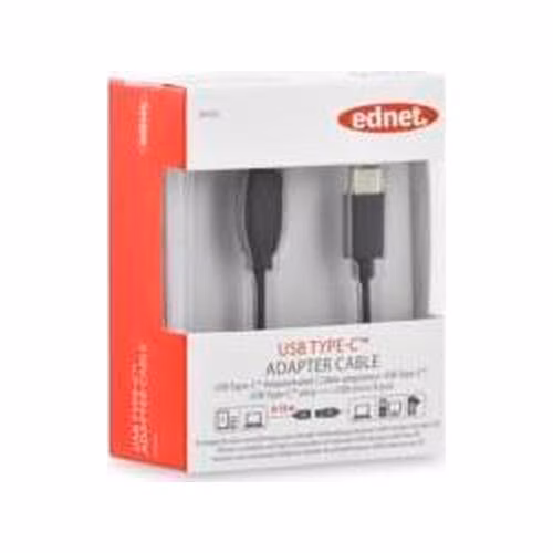 Ednet Kabelový adaptér USB typu C, typ C na micro B M/F, 0,1 m, 3A, 480 MB, verze 2.0, bl
