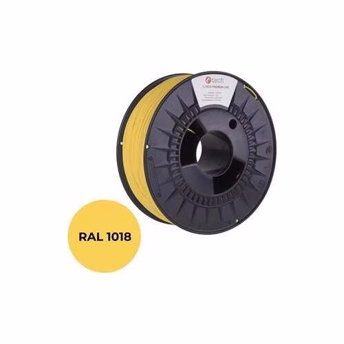 C-TECH tisková struna PREMIUM LINE ( filament ) , PLA, zinková žlutá, RAL1018, 1,75mm, 1kg