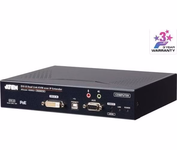ATEN KE6922T 2K DVI-D Dual-Link KVM over IP Transmitter s Dual SFP a PoE