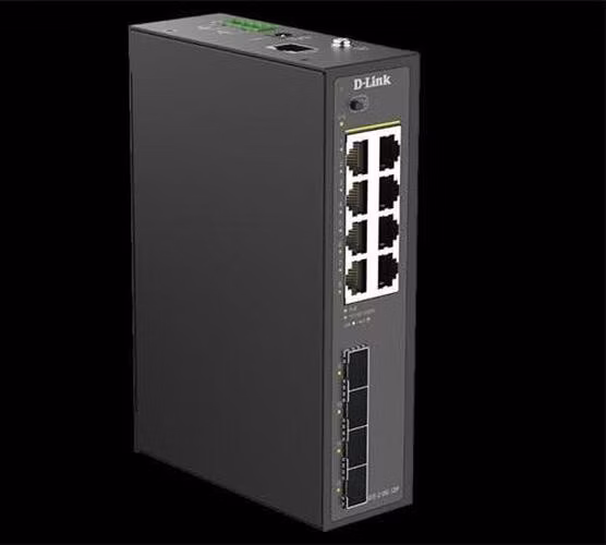 D-Link DIS-210G-12P 12-Port Industrial Gigabit Smart Managed PoE+ Switch with 4 SFP