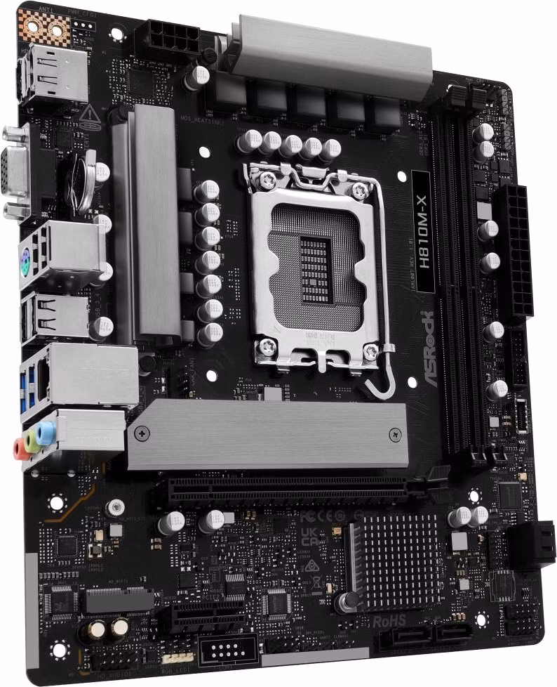 ASRock H810M-X / Intel H810 / LGA1851 / 2x DDR5 / M.2 / VGA / HDMI / DP / mATX