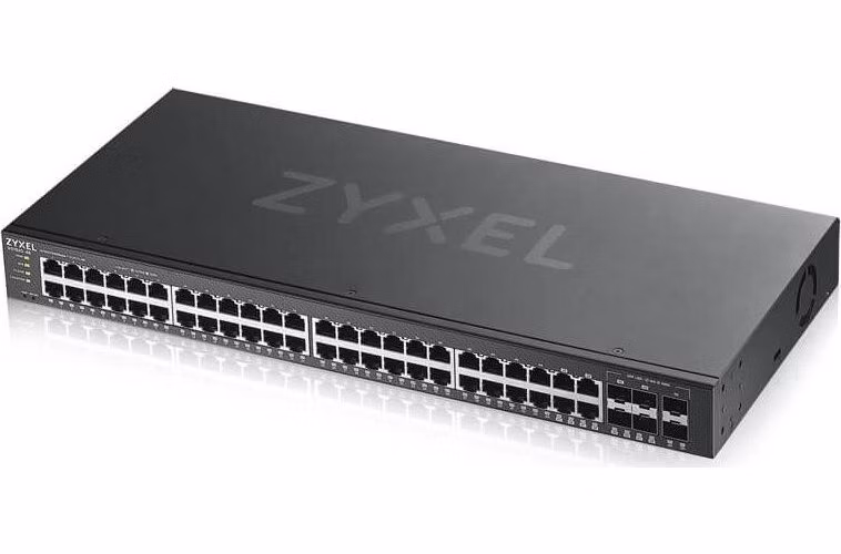 Zyxel GS1920-48v2, 50 Port Smart Managed Switch 44x Gigabit Copper and 4x Gigabit dual pers., hybrid mode, standalone or NebulaFle