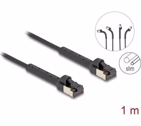 Delock Síťový kabel s rozhraním RJ45 Slim, Cat.6A, U/FTP, ohebný, černý, 1 m