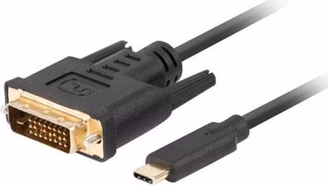 Lanberg USB-C(M)->DVI-D(24+1)(M) kabel 1,8m černá