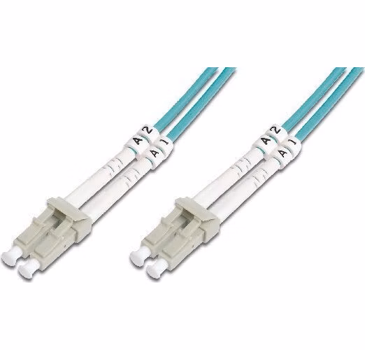 Digitus Fiber Optic Patch Cord, LC to LC Multimode 50/125 µ, Duplex Length 15m, Class OM3