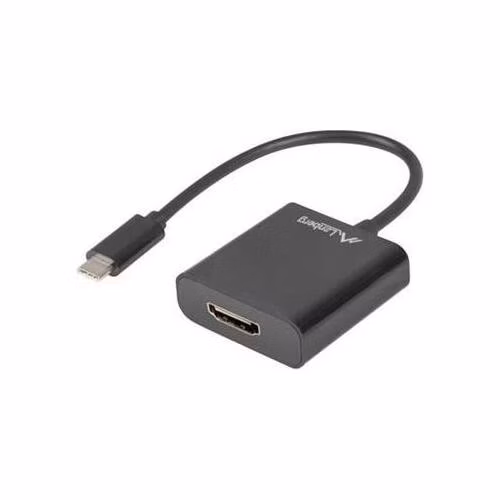 LANBERG USB-C(M) 3.1 na HDMI(F) adaptér kabel 15CM (Displayport ALT MODE) černý