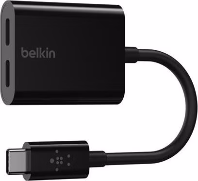Belkin USB-C adaptér/rozdvojka - USB-C napájení + USB-C audio / nabíjecí adaptér, černá