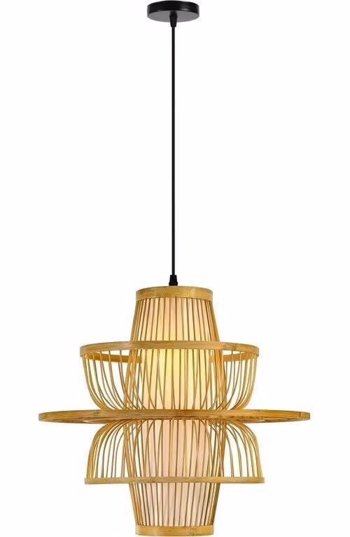 IMMAX BOHO PINCHOS designové závěsné svítidlo, D45cm, E27, bambusové dřevo