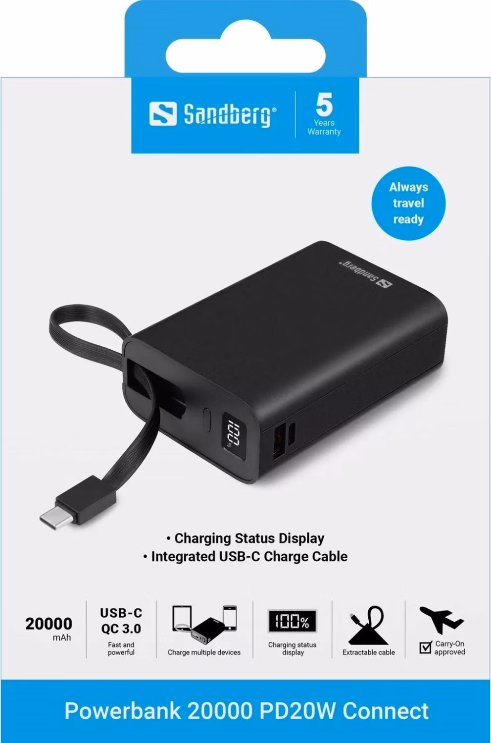 Sandberg Powerbank 20000 PD20W Connect