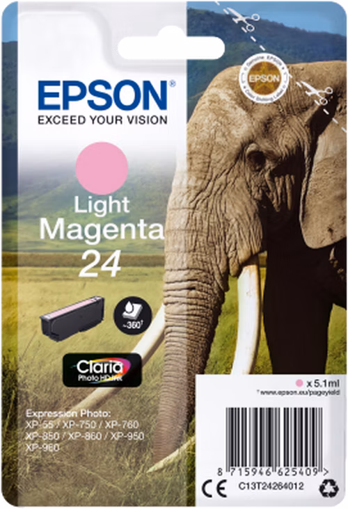 Epson Singlepack Light Magenta 24 Claira Photo Ink