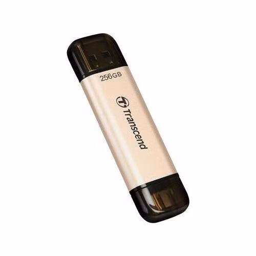 Transcend 256GB JetFlash 930C, USB-C/USB 3.2 (Gen 1) duální flash disk, 420MB/s R, 400MB/s W, zlatý