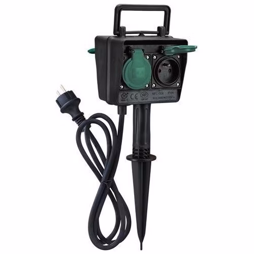 Solight zahradní sloupek IP44, 4 zásuvky, gumový kabel 1,5m
