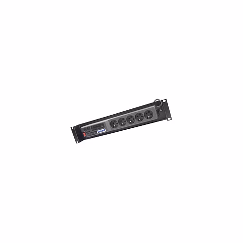 Napájací panel ACAR A-504, 3m, 5 pozícií, prep.ochrana, vaňa do 19" racku