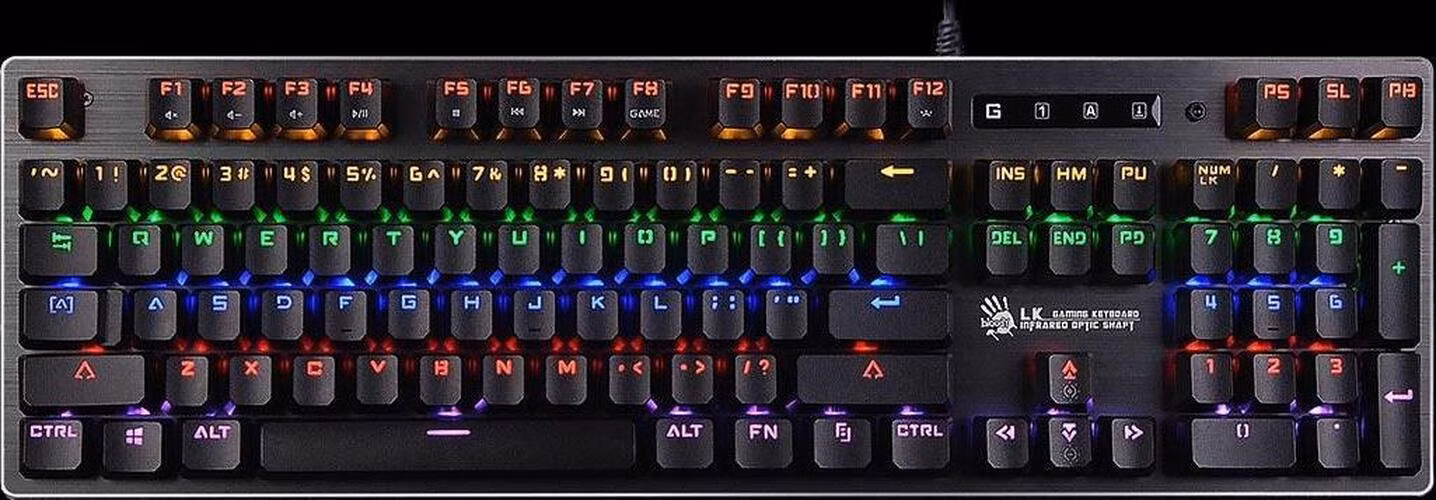 A4tech Bloody Klávesnice B760, herní klávesnice, mechanická, drátová, Black Switch, CZ/SK, Černá