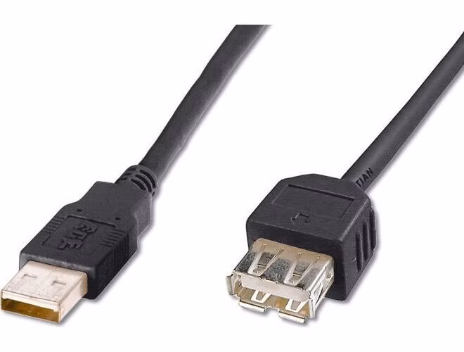PremiumCord Kabel USB 2.0 A-A 20cm prodlužovací (A-M/A-F), černý