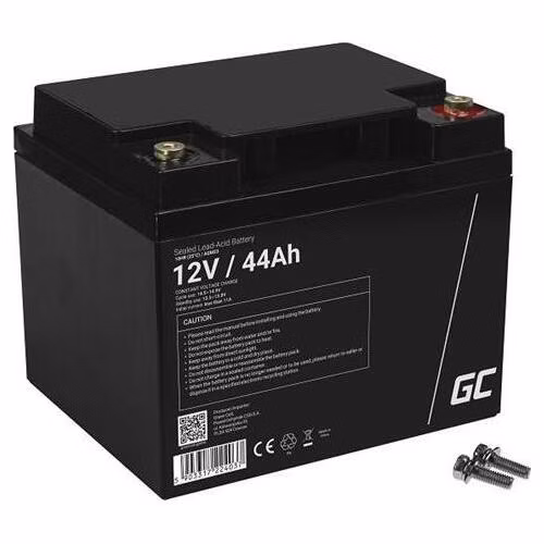 Green Cell AGM VRLA 12V 44Ah maintenance-free battery for mower, scooter, boat, wheelchair