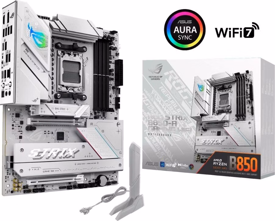 BAZAR - ASUS MB Sc AM5 ROG STRIX B850-A GAMING WIFI, AMD B850, 4xDDR5, 1xDP, 1xHDMI, WiFi, ATX - Poškozený obal (Komplet