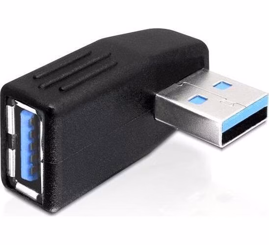 DeLock adaptér USB 3.0 samec - USB 3.0 samice pod úhelem 270° horizontálně