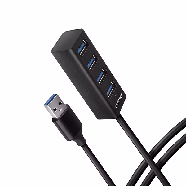 AXAGON MINI hub USB-A / HUE-M1AL / USB 3.2 Gen1 / 4x USB-A / kovové tělo / 1,2m