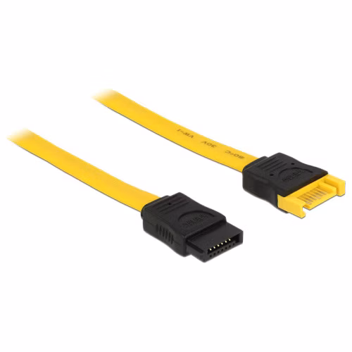 Delock Prodlužovací kabel SATA 6 Gb/s samec > SATA samice 70 cm žlutý
