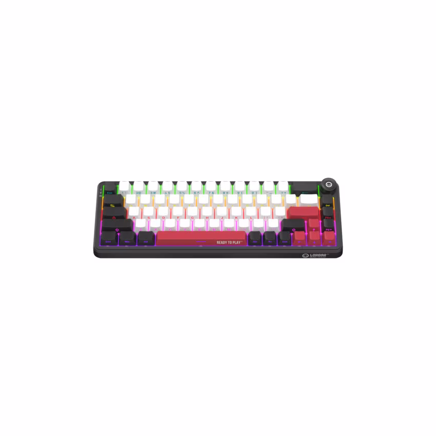 Lorgar KBA41MBK, mechanická herná klávesnica, 66 klávesov, Toxic Purple Switch, Hot-Swap, RGB, USB-C