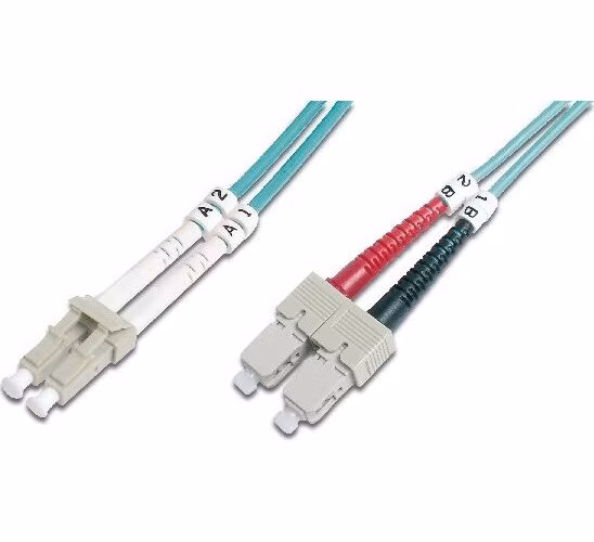 Digitus Fiber Optic Patch Cord, LC to SC Multimode 50/125 µ, Duplex Length 5m, Class OM3