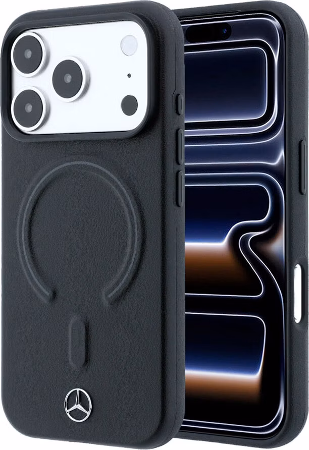 Mercedes PU Leather 3D MagSafe 18 iPhone Pro Max čierny
