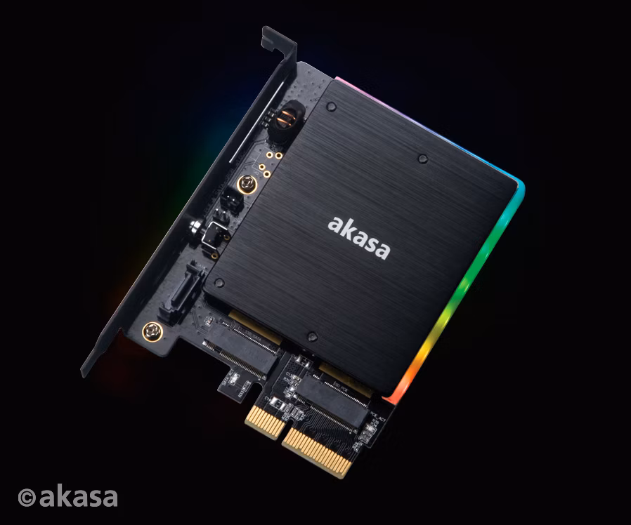 AKASA adaptér M.2 do PCIex s chladičom RGB