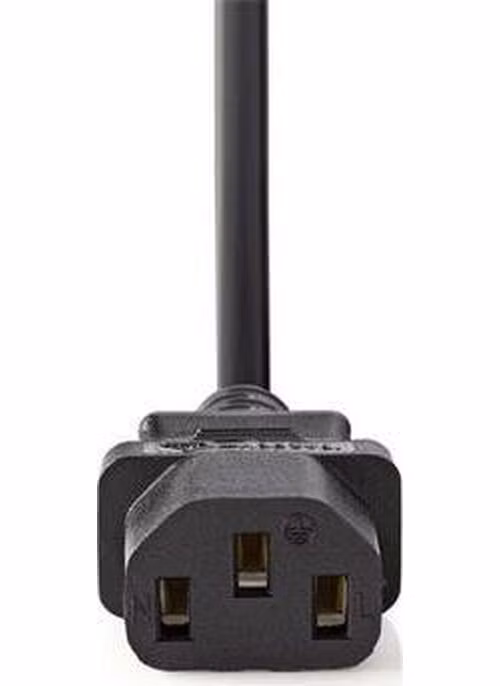 Nedis CEBW10000BK20 - Napájecí Kabel | Úhlová zástrčka Schuko - C13 (IEC-230-C13) | 2 m | Černá barva