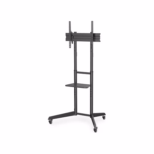 DIGITUS pojízdný televizní vozík s policí pro monitor 37-70" s náklonem , černý , max 50 kg VESA: 100x100, 200x100, 200x200, 300