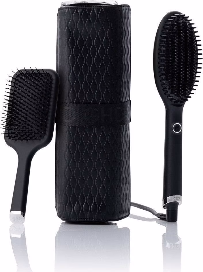 GHD Glide horkovzdušný kartáč, iontová technologie, dárková sada, Iced Luxe Collection, černá