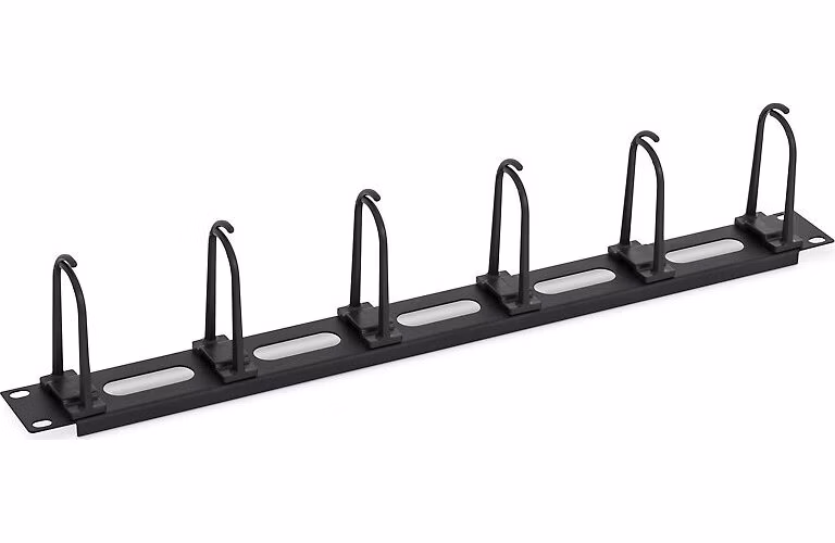 Triton 19" vyvazovací panel 1U, 5x háček velký zacvak. pro čtvrerc. otvor 9x9, oválné otvory