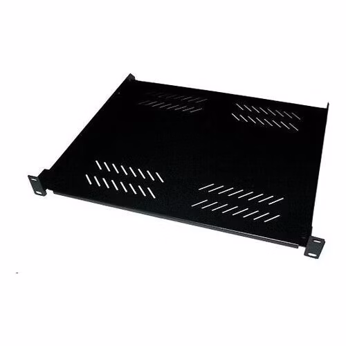 Polica s perforáciou 19", 1U/280 mm, nosnosť 25 kg, čierna