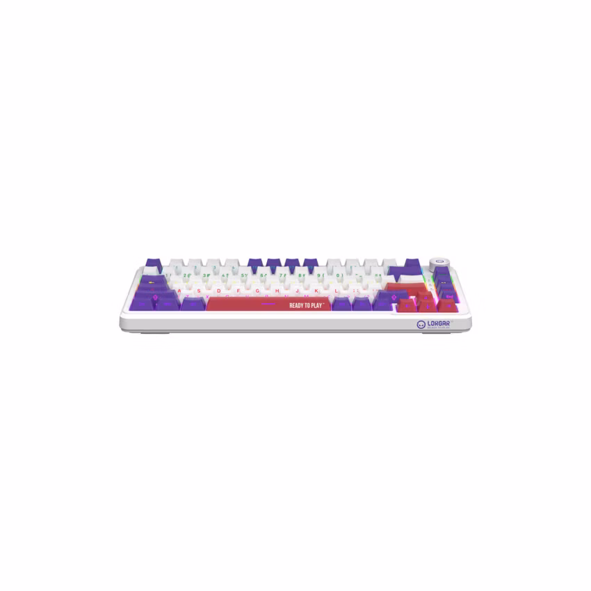 Lorgar KBA4175WH, mechanická herná klávesnica, 82 klávesov, Toxic Purple Switch, Hot-Swap, RGB, USB-C