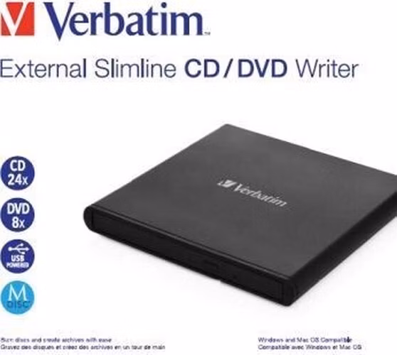 VERBATIM Slimline CD/DVD Writer USB externá mechanika - bez NERO